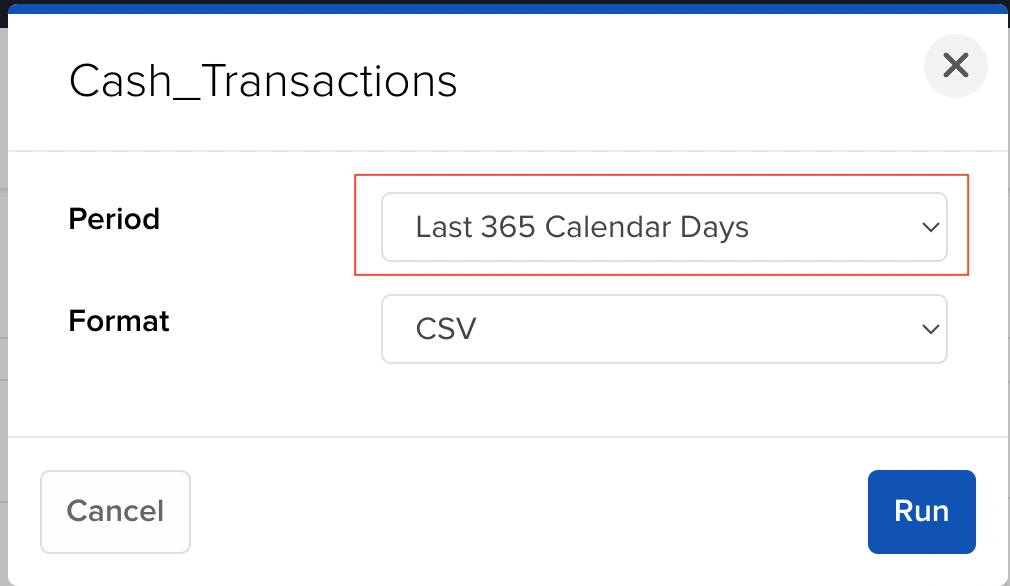 Zrzut ekranu dla Wybierz zakres dat i pobierz pliki CSV