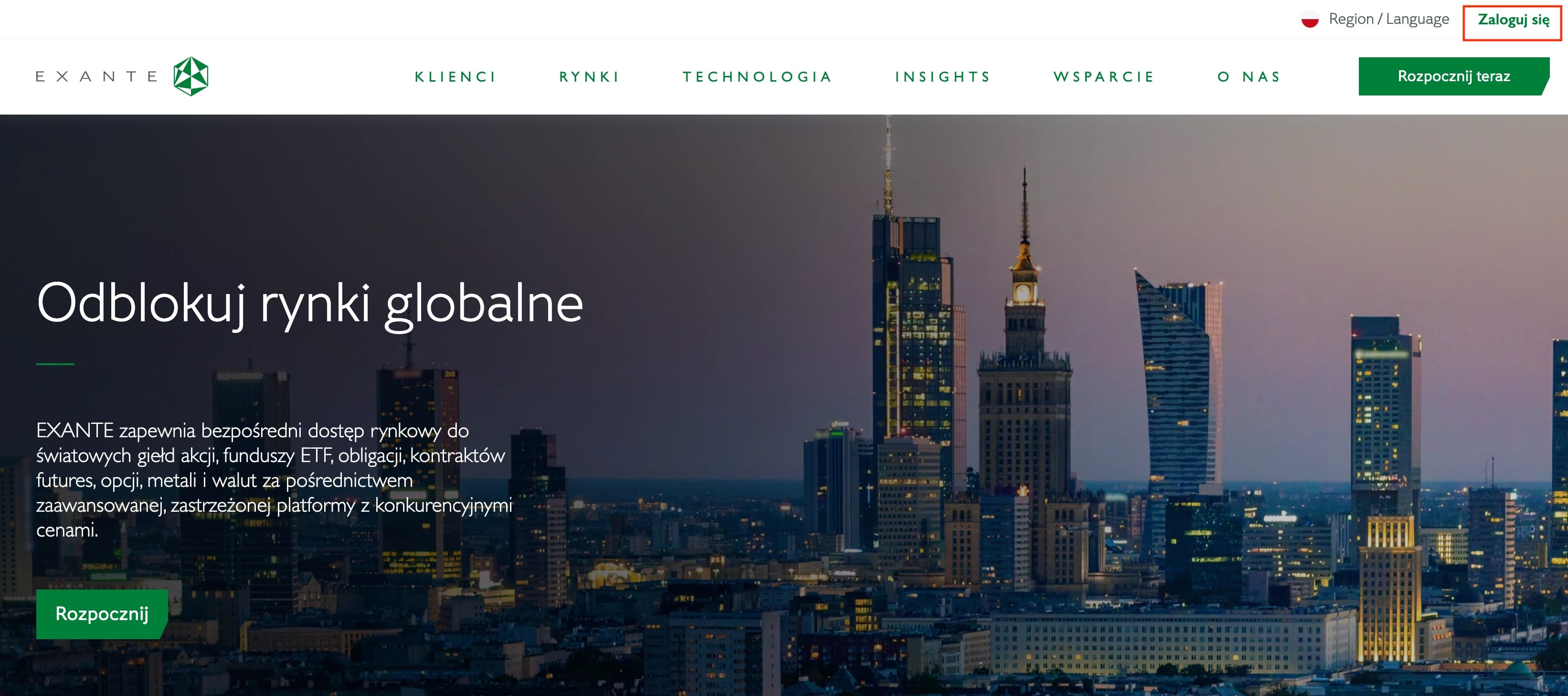 Zrzut ekranu dla Zaloguj się do swojego konta