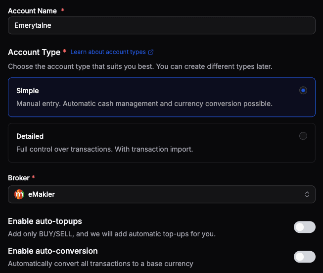 Tworzenie konta Prostego bez automatyzacji