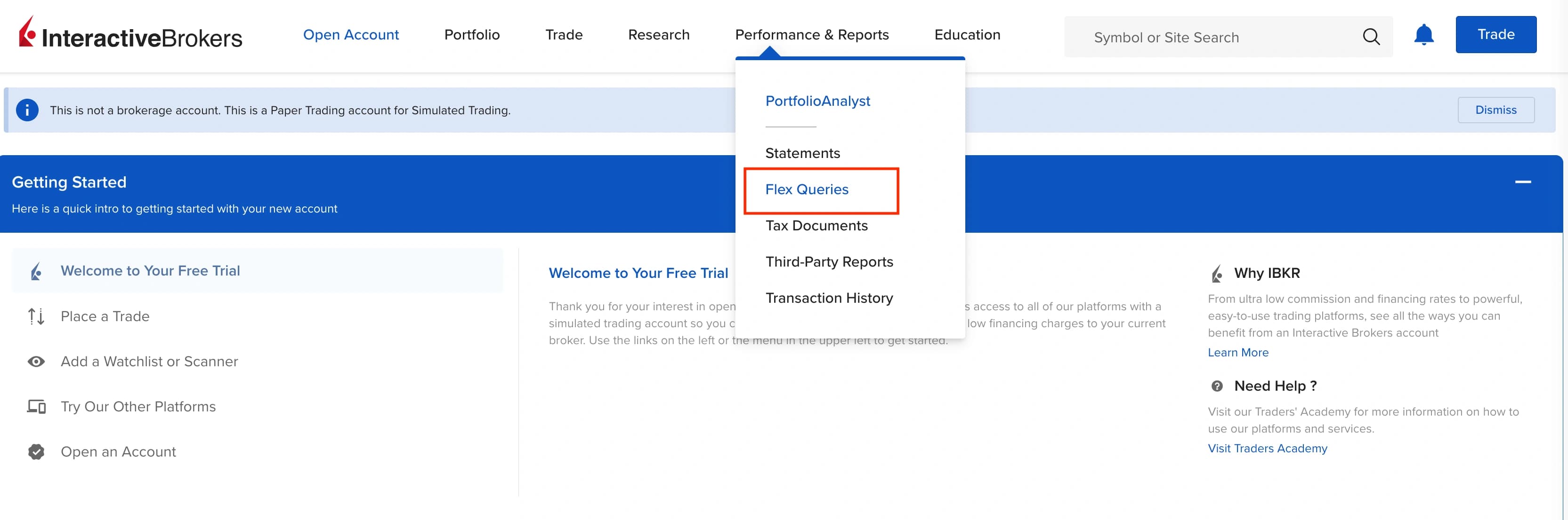 Zrzut ekranu dla Przejdź do sekcji Performance & Reports